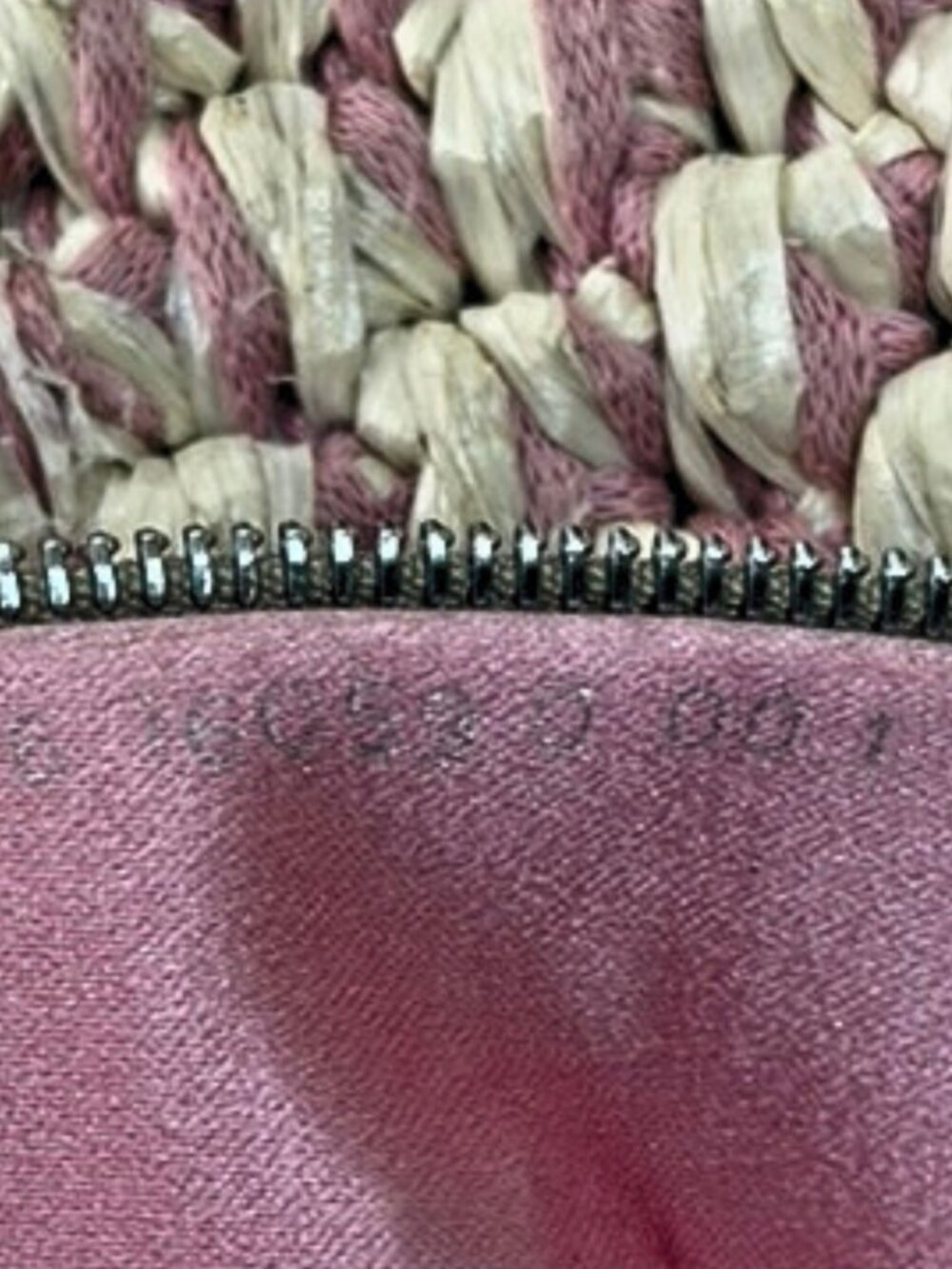 Fendi Pink Crochet Raffia Baguette Silver Hardware Leather Trim Authentic - Picture 10 of 10